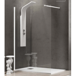 Διαχωριστικό Πάνελ Ντουζιέρας Walkin 1 Karag 70X200cm Clear Glass 8mm Λευκό Ματ